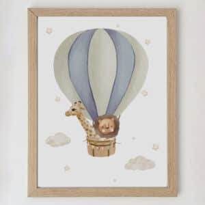 Children's balloon wall prints - Blue air balloon