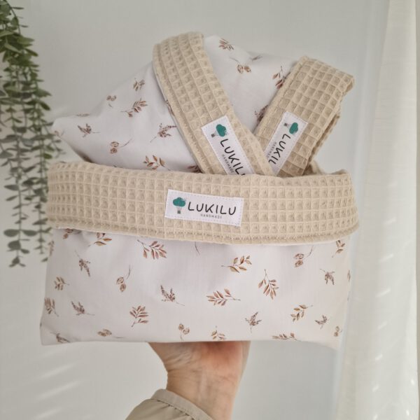 Set de cestas hojas beige (Telas 48 y 97)