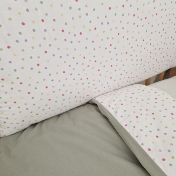 Crib linen set, colored dots (Fabrics 151 and 141) - Image 2