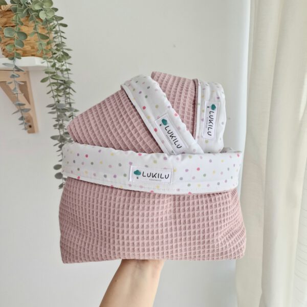 Set de cestas punto colores y rosa empolvado ( Telas 151 y 74)