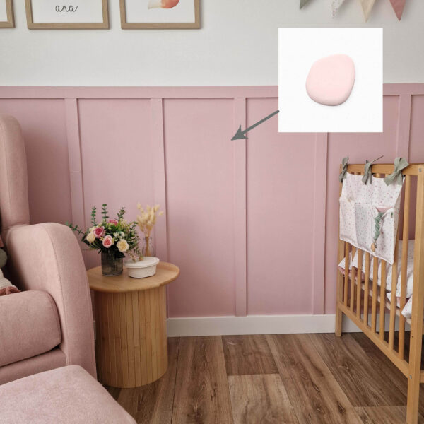 Powder pink paint used to paint the decorative molding.